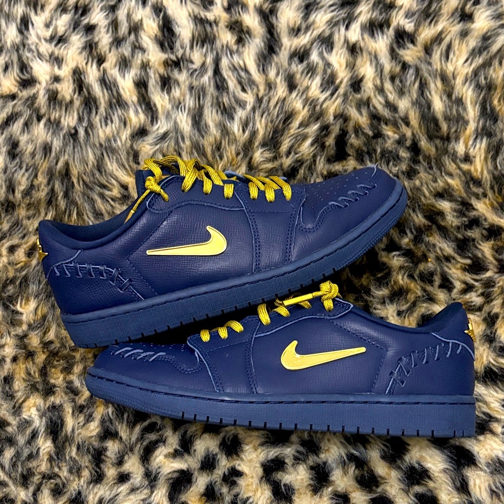 Nike  Air Jordan’s Navy and gold Casual Sneakers